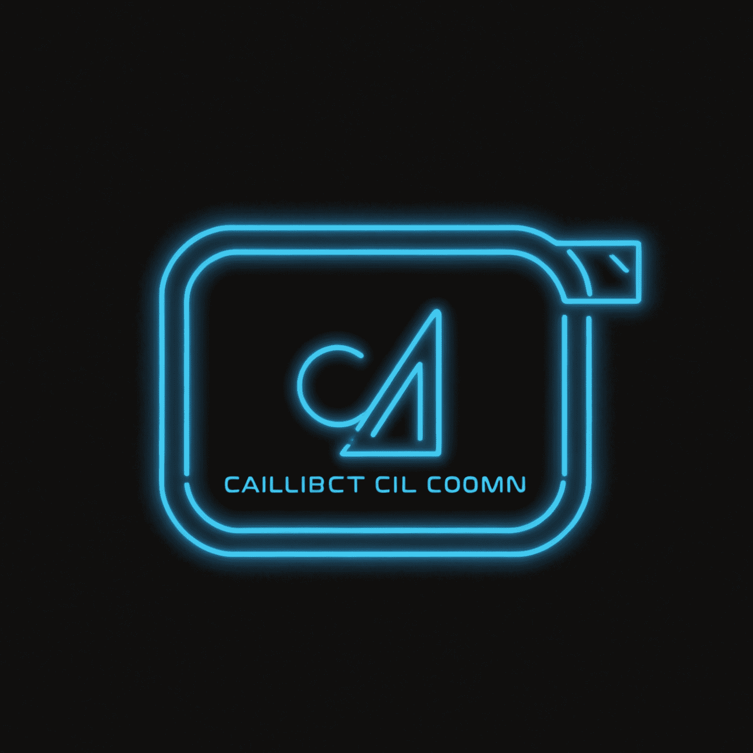 caliblii_com logo - A sleek, neon blue text on a black background